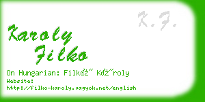 karoly filko business card